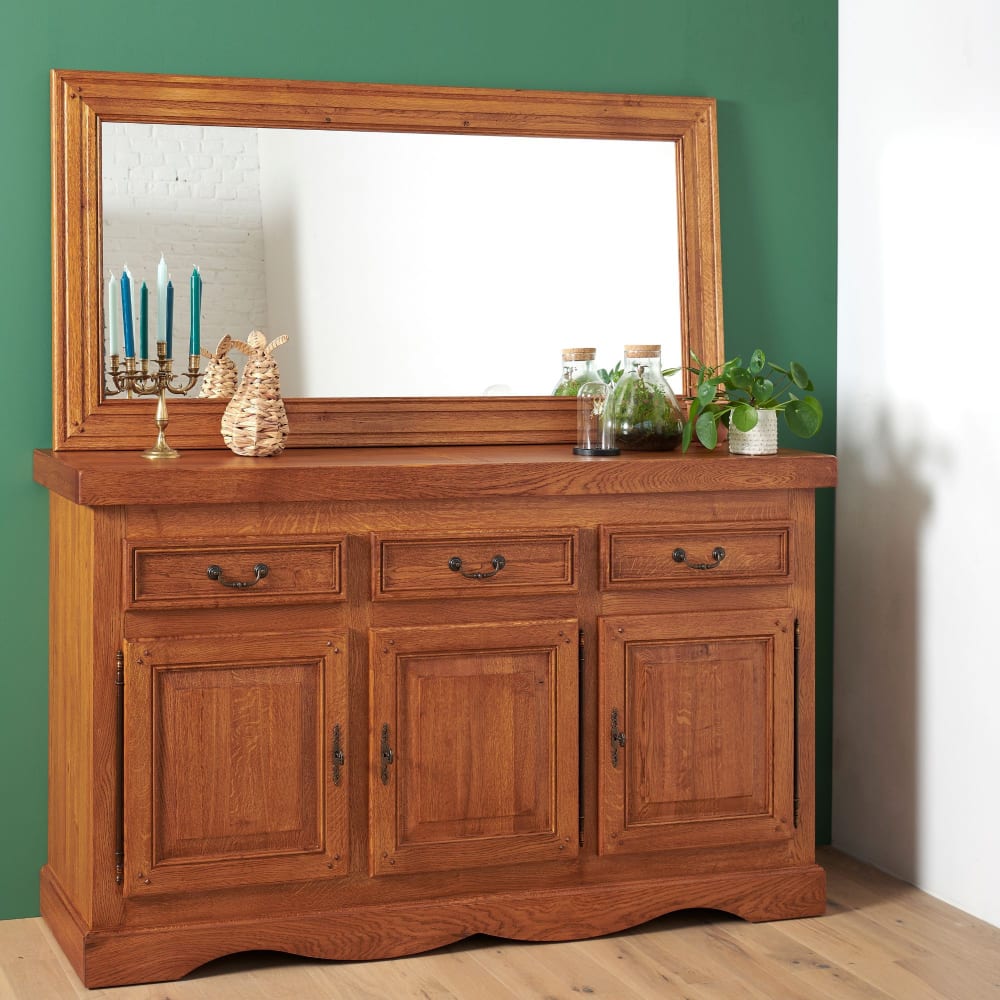 Bahut en chêne massif 3 portes et 3 tiroirs chene moyen