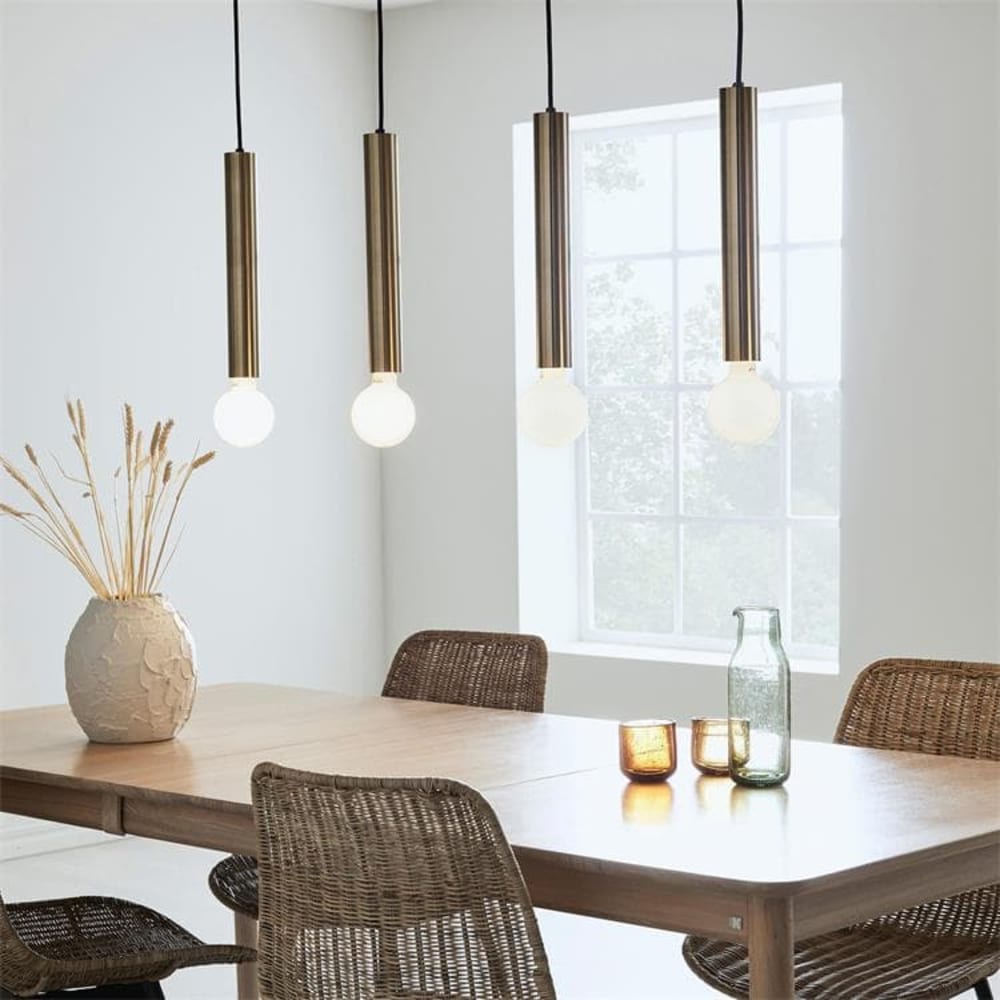 Suspension 4 lumières métal l107.5cm laiton — vue 3