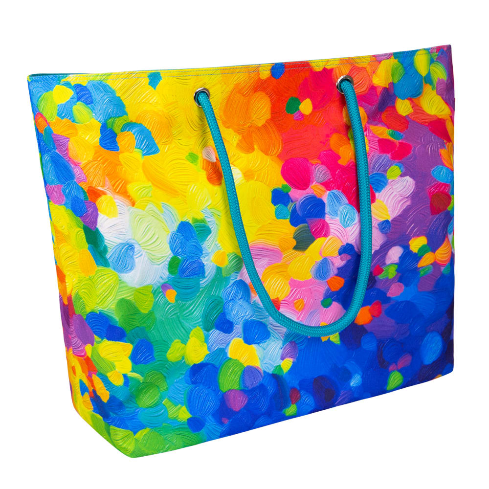Très grand cabas de plage multicolore polyester 66 x 19 x 42 cm