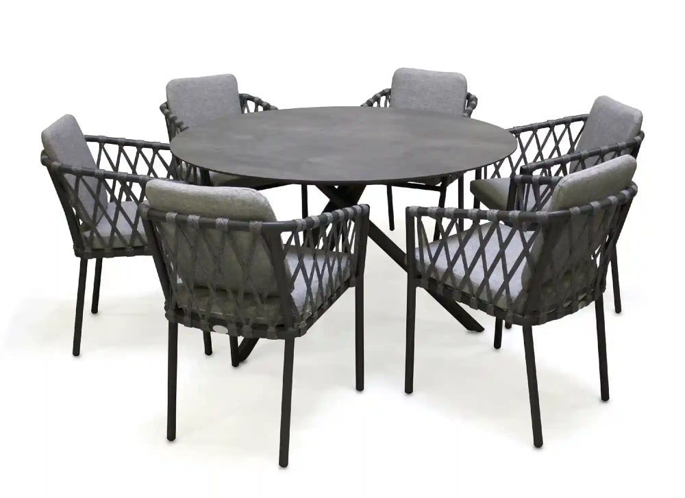 6-Sitzer-Garten-Essgruppe, Aluminium - Maisons Du Monde