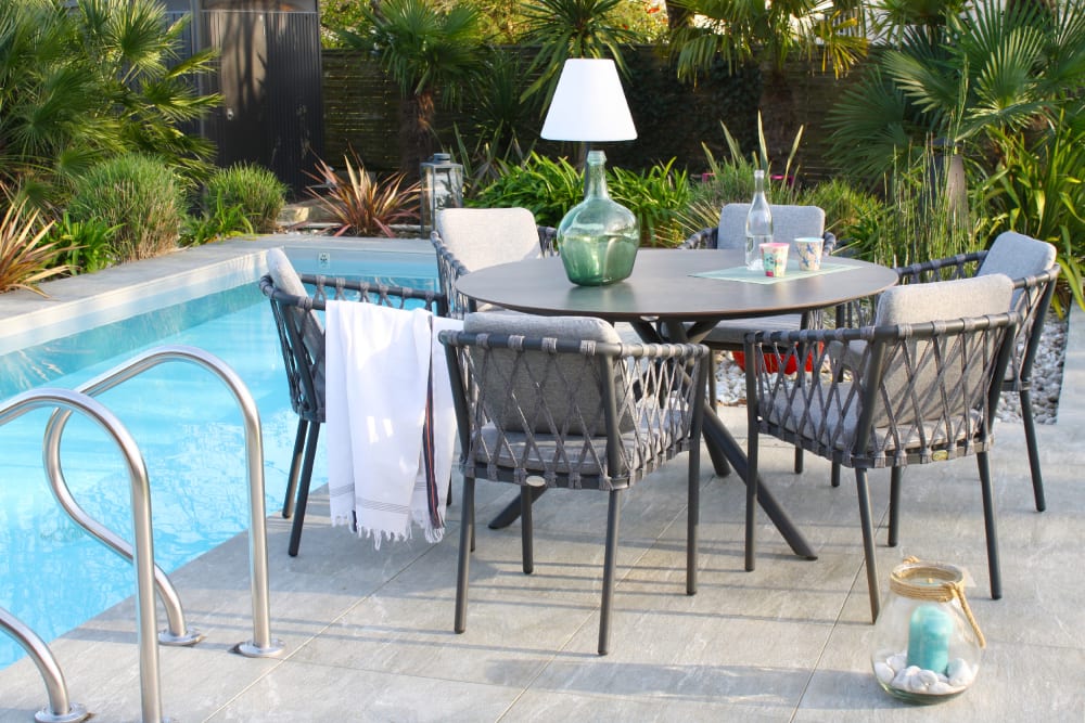 Conjunto de comedor de jardín 6 plazas de aluminio - Maisons du Monde