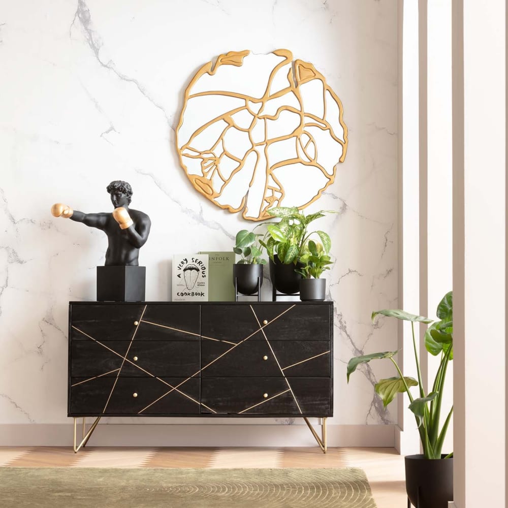 Miroir forme organique doré d100 - Maisons du Monde