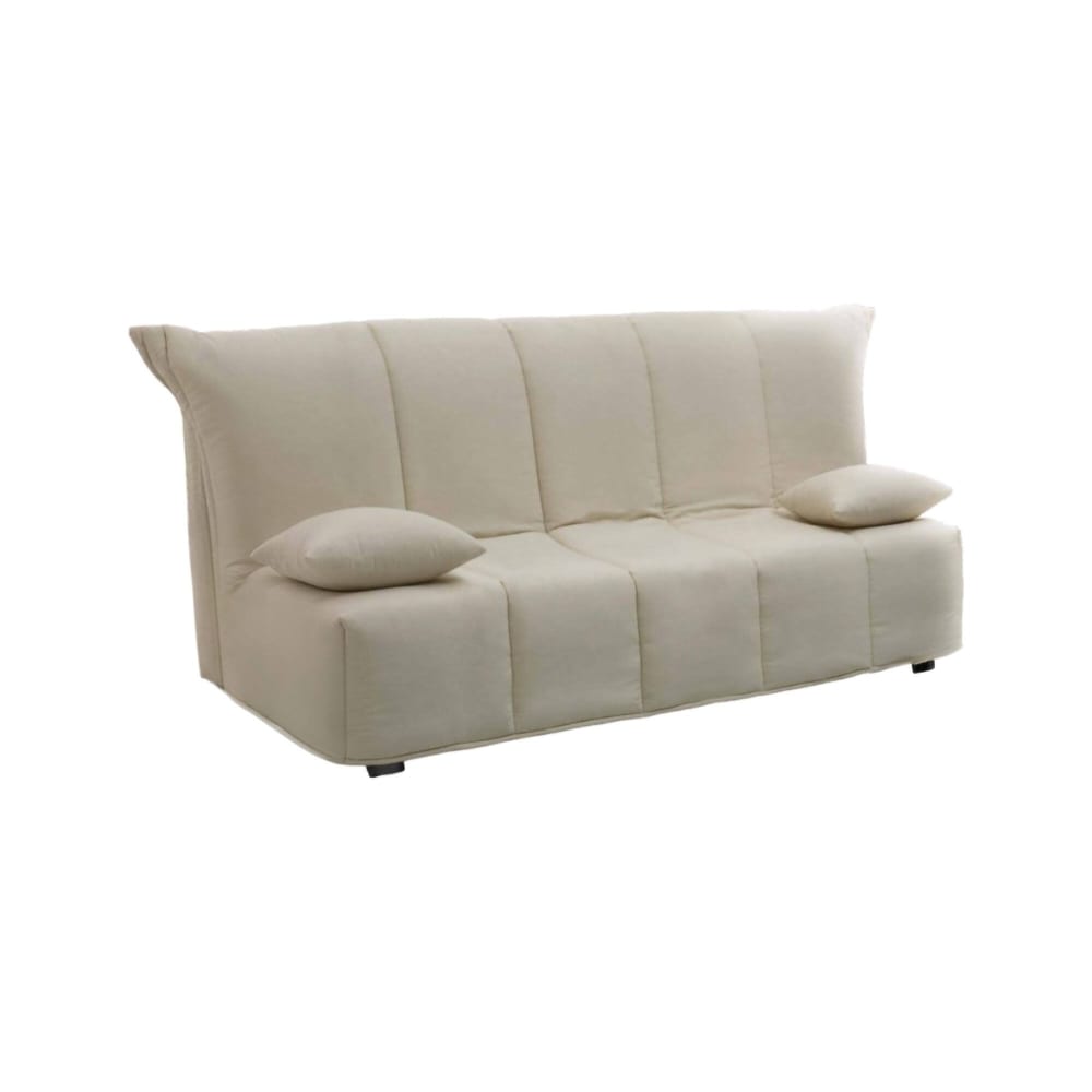 Canapé lit 3 places en tissu beige 165x90 cm