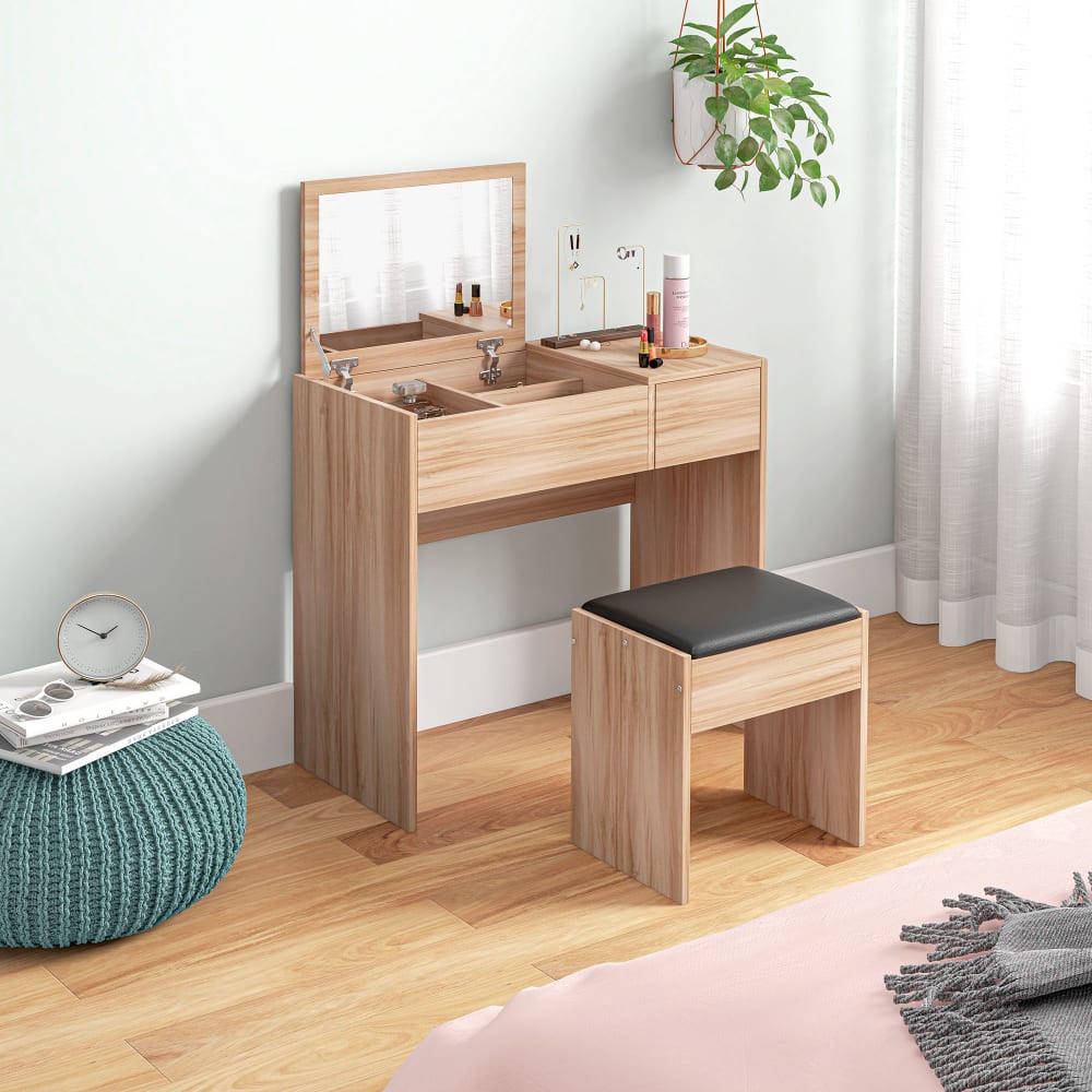 Mesa para maquillaje 80x40x79 cm madera natural - Maisons du Monde