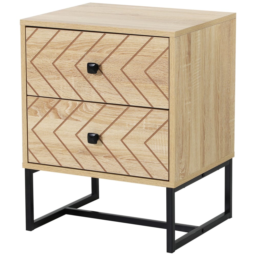 Mesita de noche 48x39,5x60cm color de madera natural