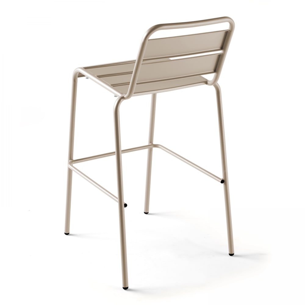 Chaise haute de jardin en métal taupe