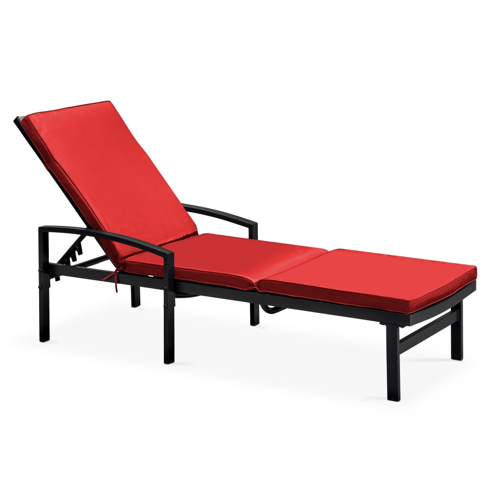 Lot de 2 coussins bain de soleil polyester rouge 186 x 53 x 5 cm - Maisons du Monde