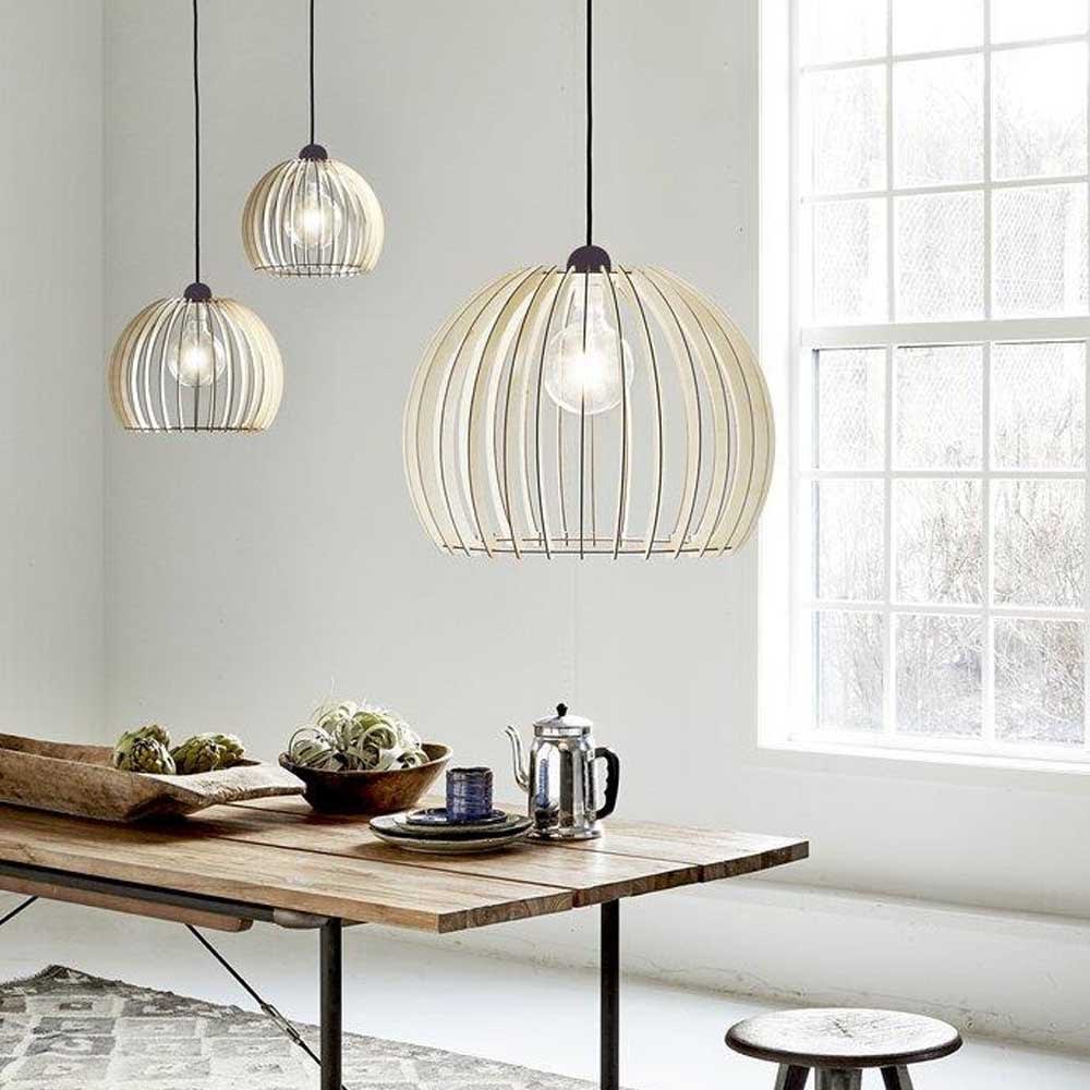 Suspension nordique noir et bois Ø30cm d'une hauteur maximale 276 cm - Maisons du Monde