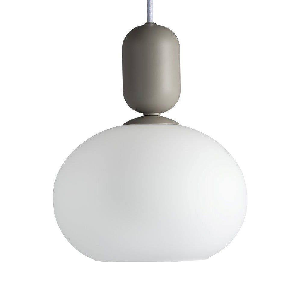 Nordlux Deckenleuchte hängend grau homogenes Licht mit weißer Kugel ø20 cm style modern - Metall