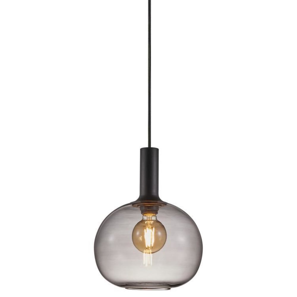 Nordlux Hängeleuchte mit Glasschirm aus Raucheffekt Ø25cm style modern Grau Metall