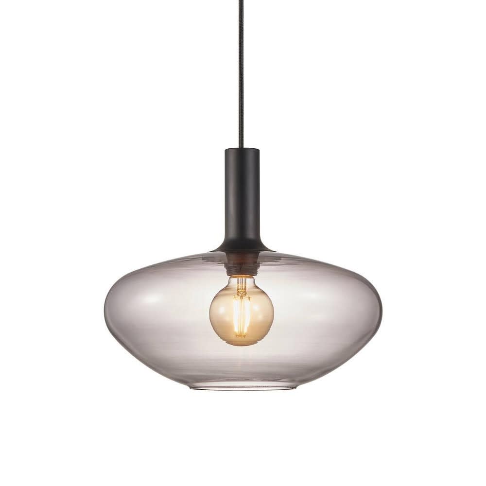 Suspension métal verre diamètre 35cm gris