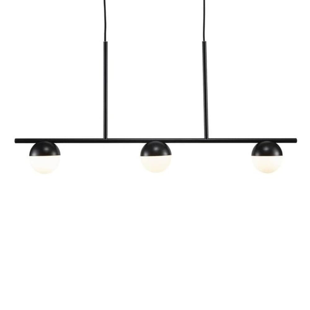 Nordlux Schwarze Deckenleuchte mit verstellbarer Höhe und 3 weißen Kugeln style modern Schwarz Metall