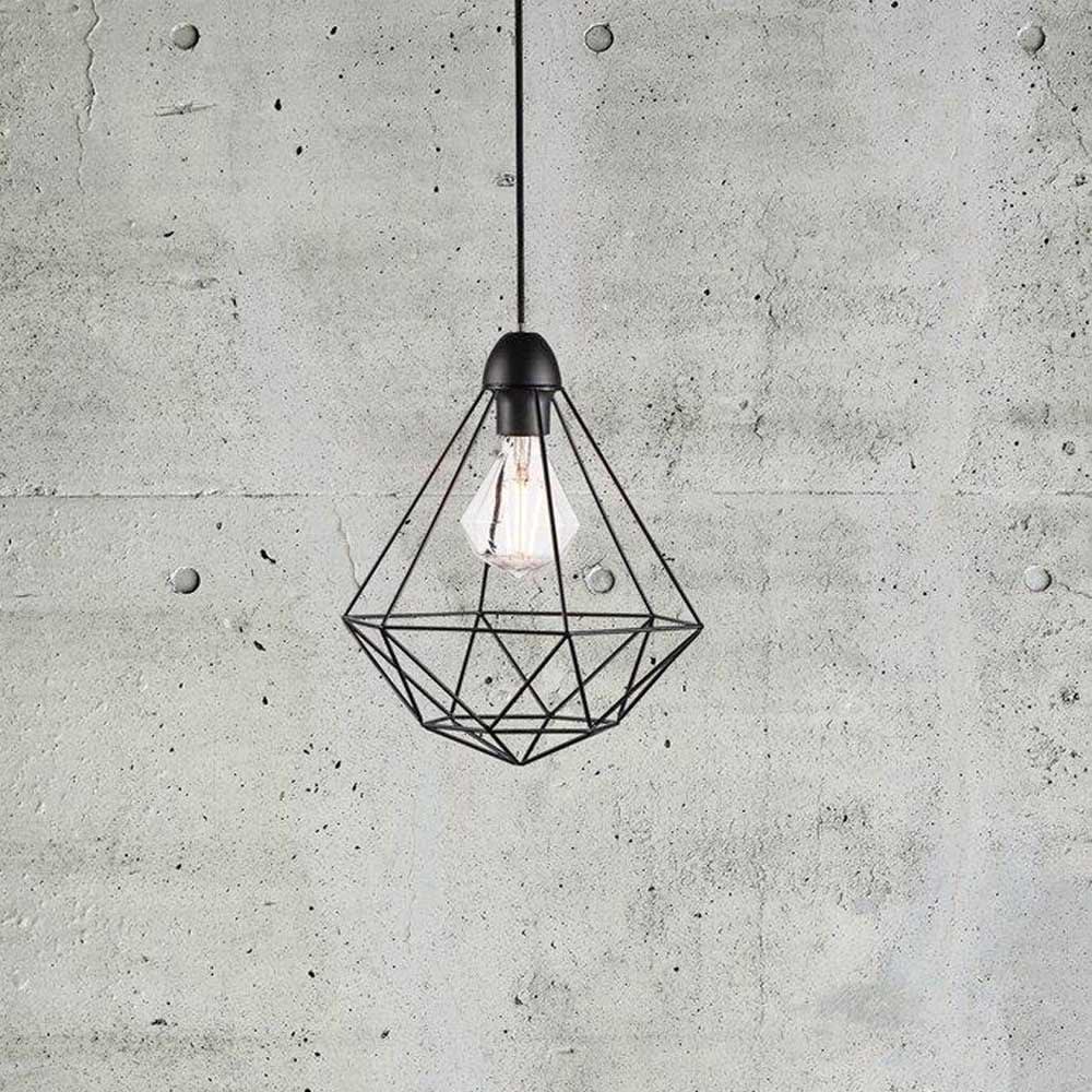 Lámpara de techo negro con pantalla abierta y forma geométrica - Maisons du Monde