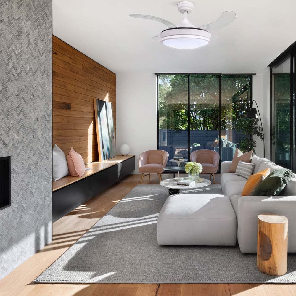 Ventilador de techo con luz led 36w y aspas plegables retráctiles cct - Maisons du Monde