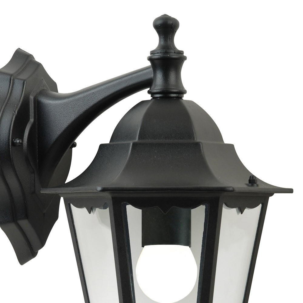 Aplique farol de pared exterior vintage negro y protector de cristal - Maisons du Monde