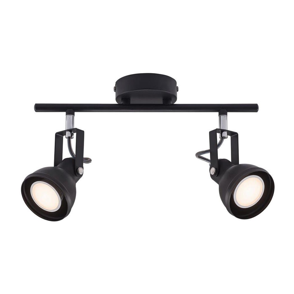 Nordlux Schwarze Deckenleuchte mit 2 verstellbaren Leuchten style modern Schwarz Metall