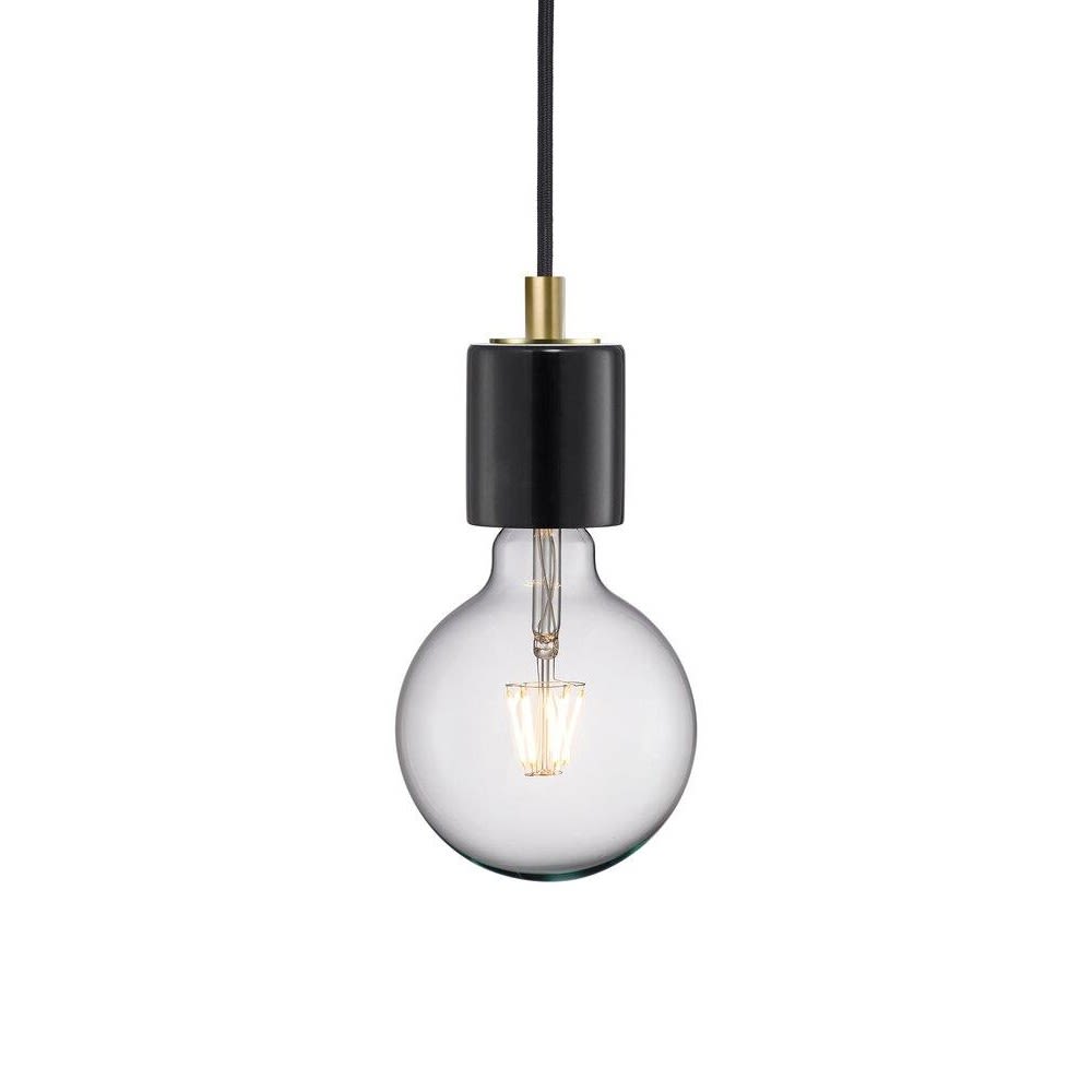 Lámpara original para iluminar techos color negro y pieza de mármol