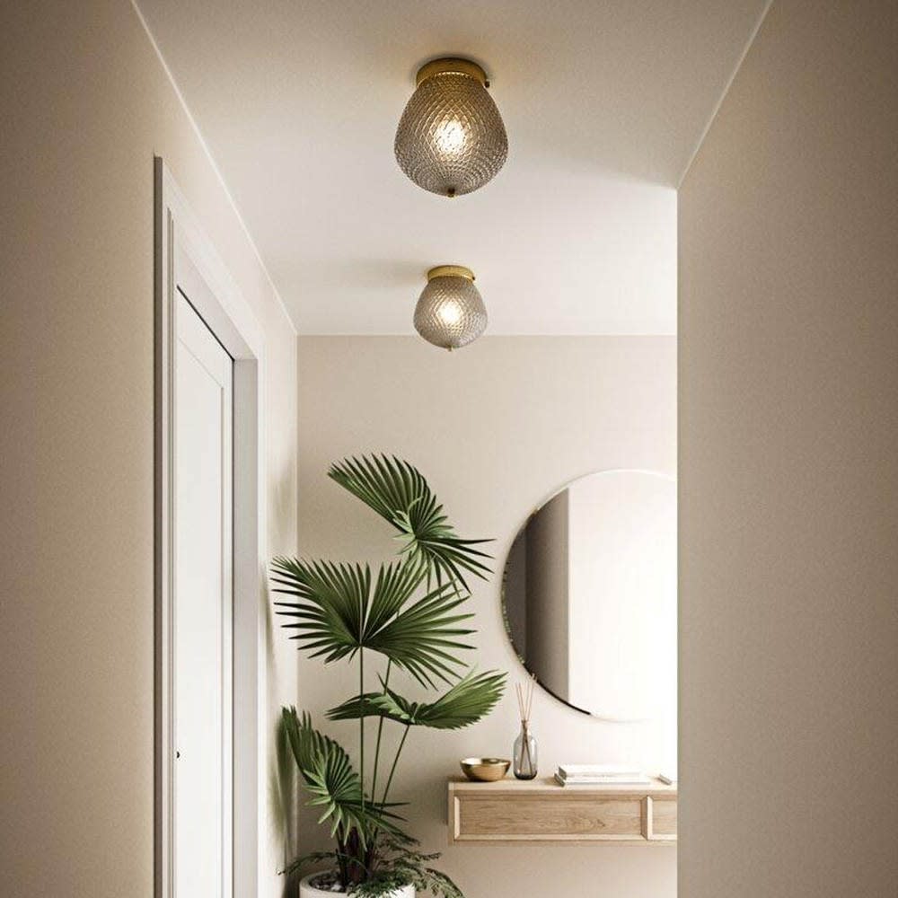 Deckenleuchte mit transparentem Glas mit Reliefeffekt ø23cm -