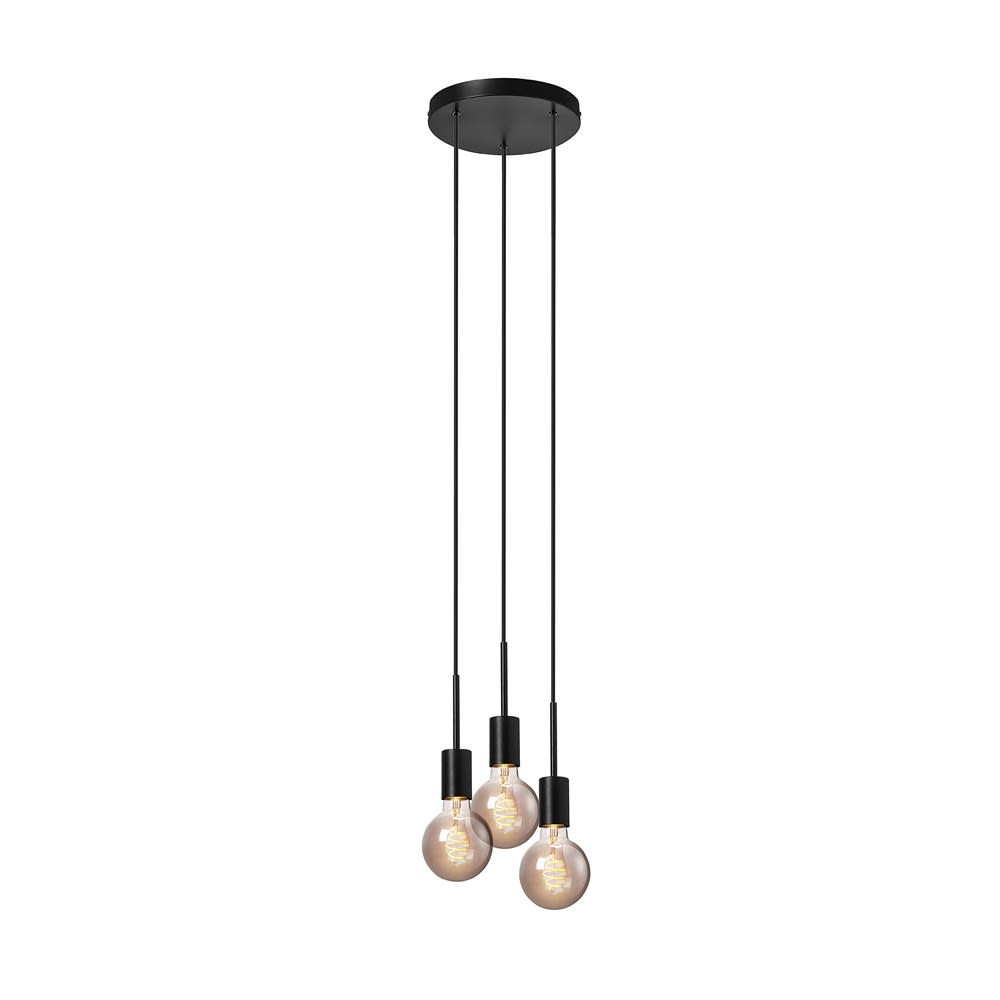Plafonnier noir vintage avec 3 lumières et hauteur réglable Plafonnier noir vintage avec 3 lumières et hauteur réglable