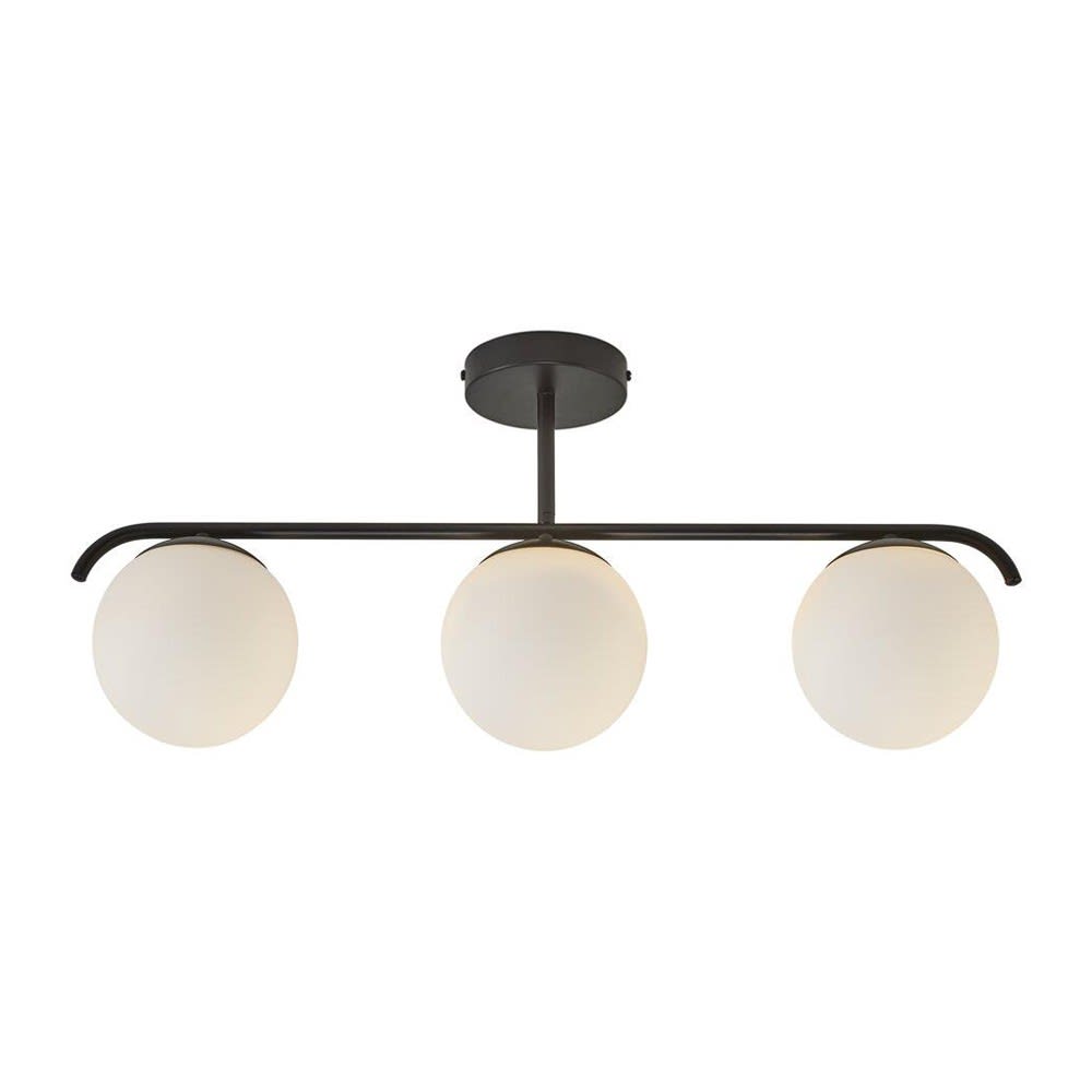 Suspension noire de style nordique avec sphères de verre