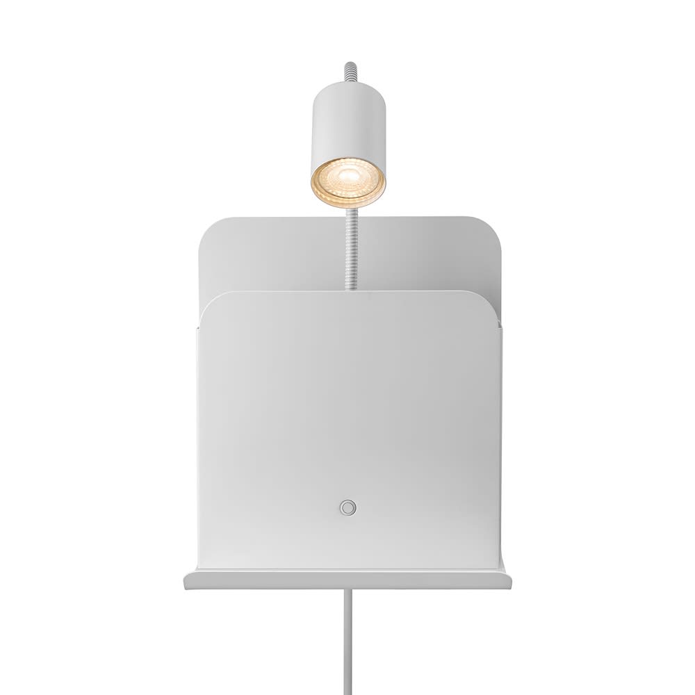 Applique avec étagère et USB blanc idéal comme table de chevet Applique avec étagère et USB blanc idéal comme table de chevet