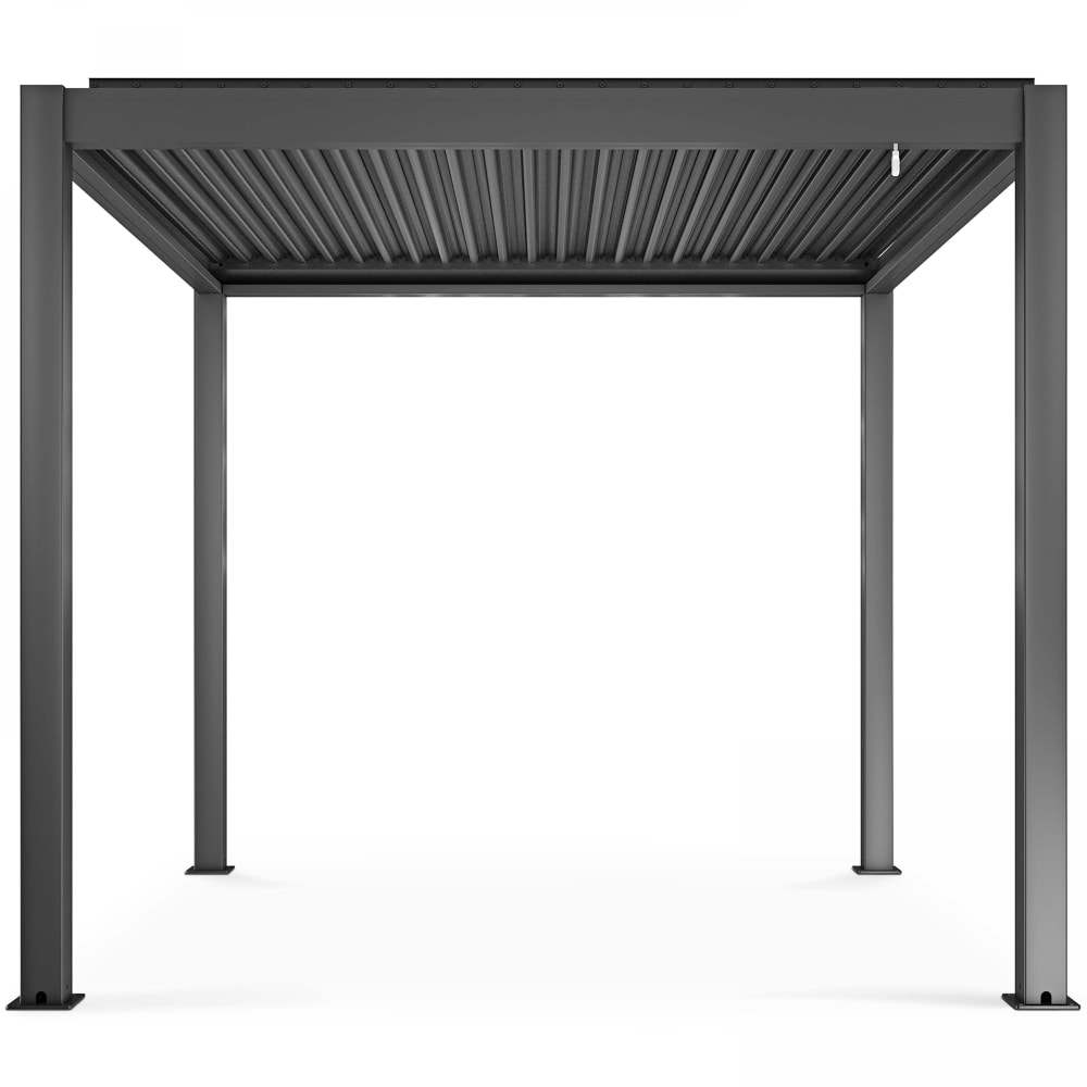 Pergola bioclimatique autoportée gris 3 x 3 x 2.57 m - Maisons du Monde