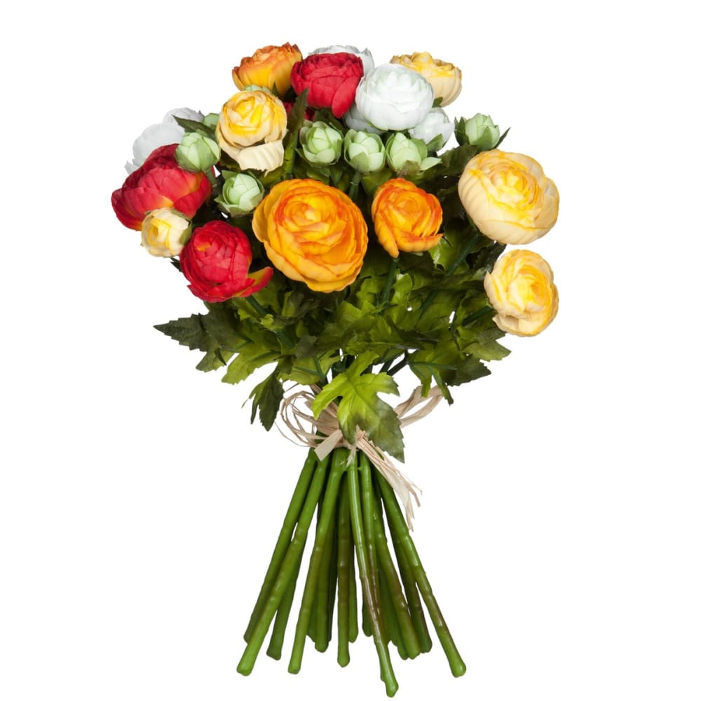 Fiore artificiale ranunculus arancione h35xb26xl26cm - Mica
