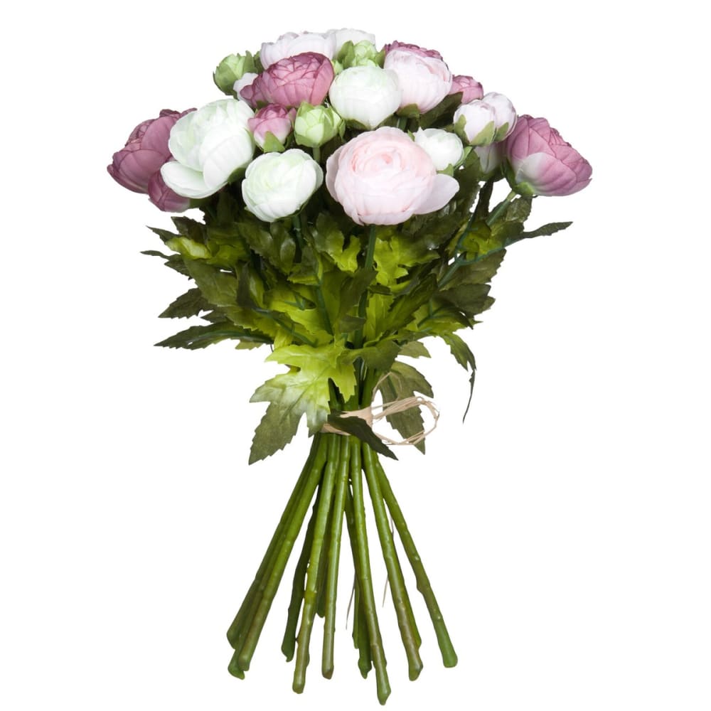 Fiore artificiale ranunculus rosa h35xb26xl26cm - Mica