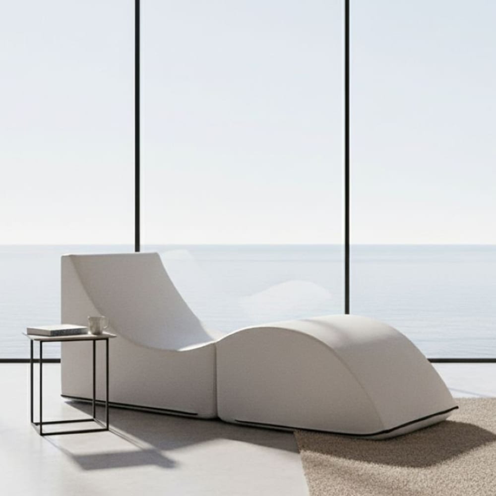 Lit pliant en similcuir blanc 130x50 cm - Maisons du Monde