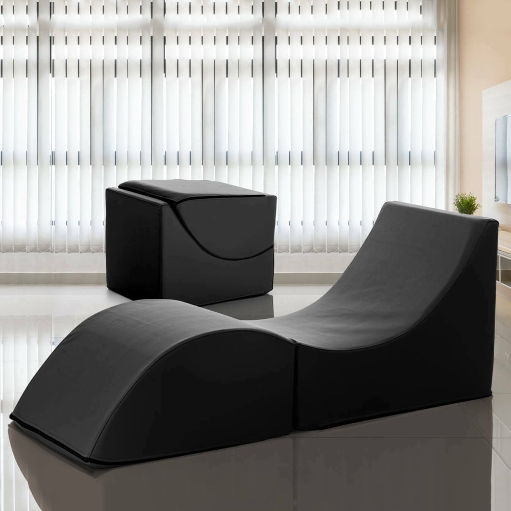 Lit pliant en similcuir noir 130x50 cm - Maisons du Monde