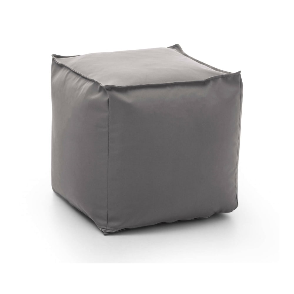 Pouf en tissu gris 45x45
