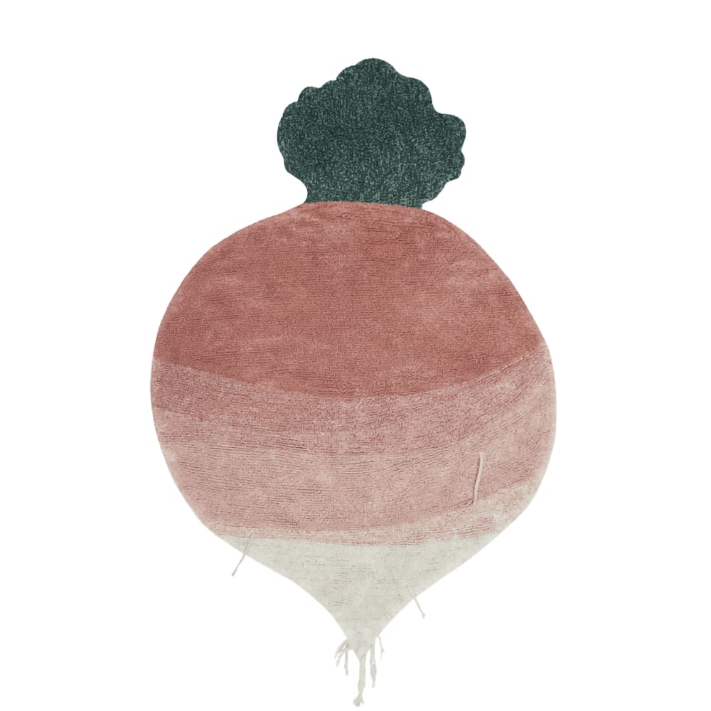 Tapis coton enfant Radis rose 100x150cm