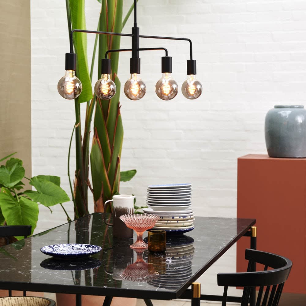 Lámpara colgante de araña negro para techo con 5 brazos orientables - Maisons du Monde