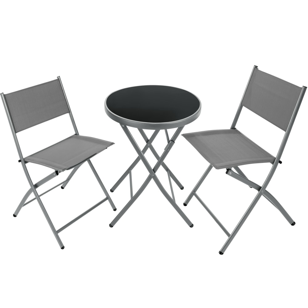 Set da giardino con 2 sedie e tavolo grigio - Tectake