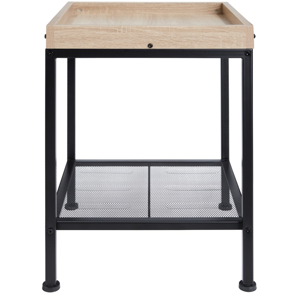 Tavolino stile industriale 41,5 x 41 x 56 cm legno chiaro -