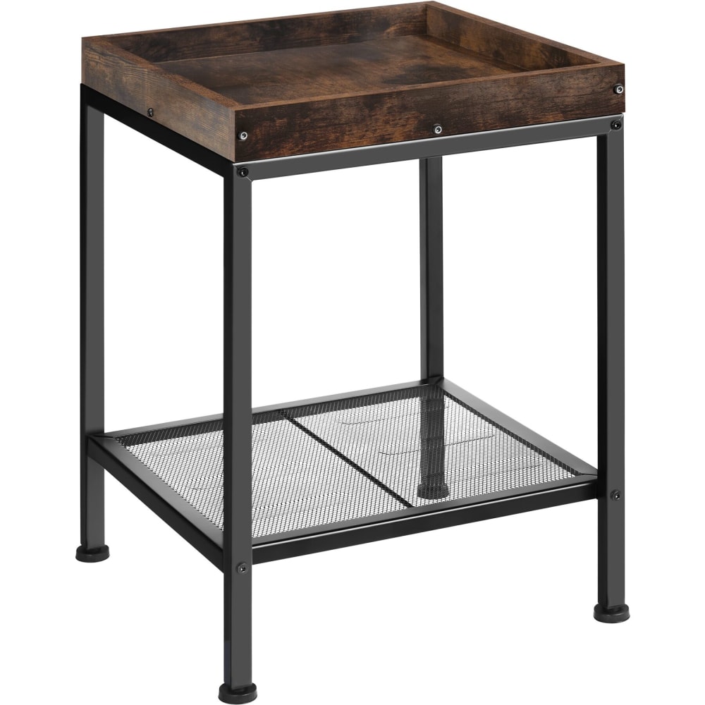 Table d'appoint 41,5 x 41 x 56 cm en panneau de fibres bois foncé Table d'appoint 41,5 x 41 x 56 cm en panneau de fibres bois foncé