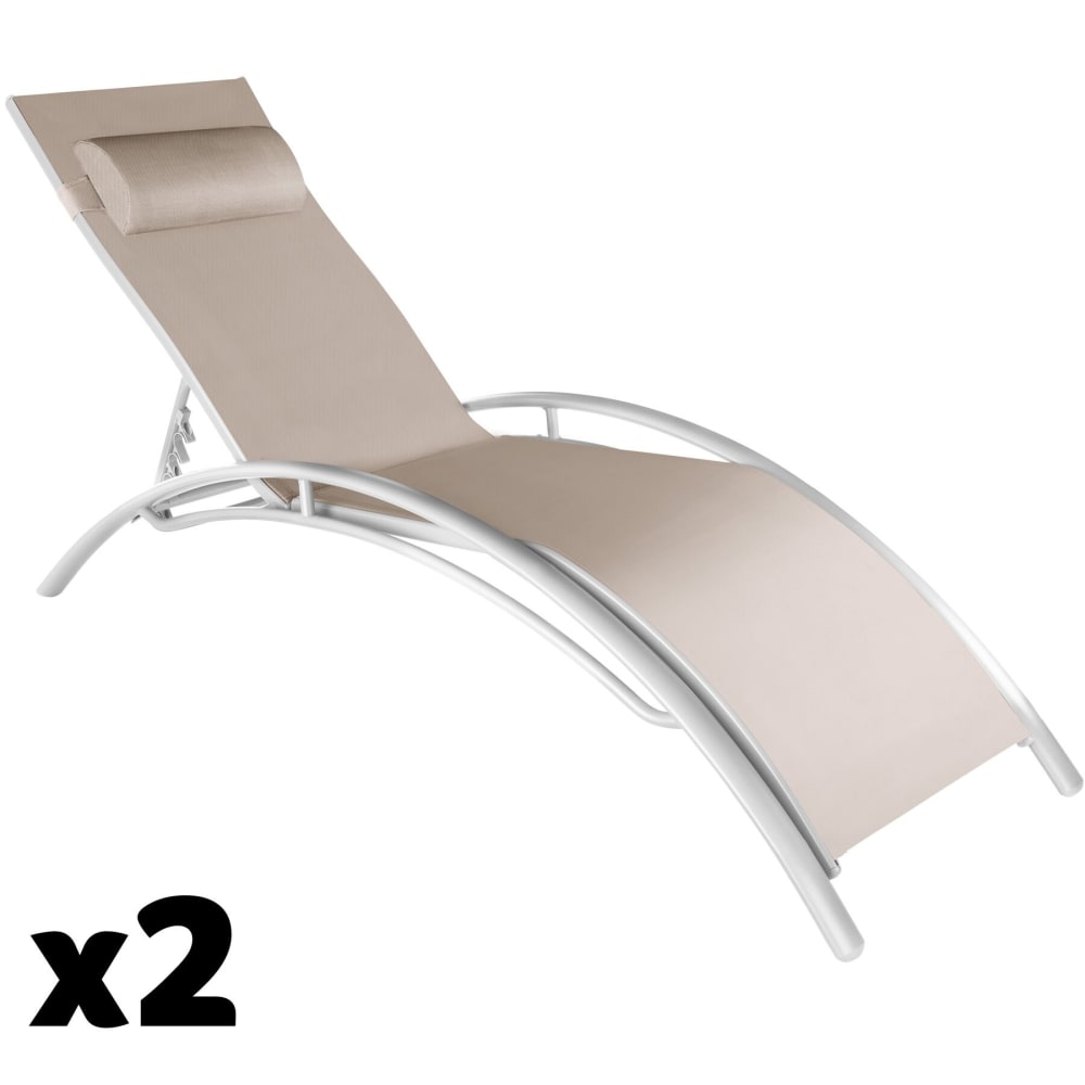 Set di 2 lettini prendisole beige - Tectake