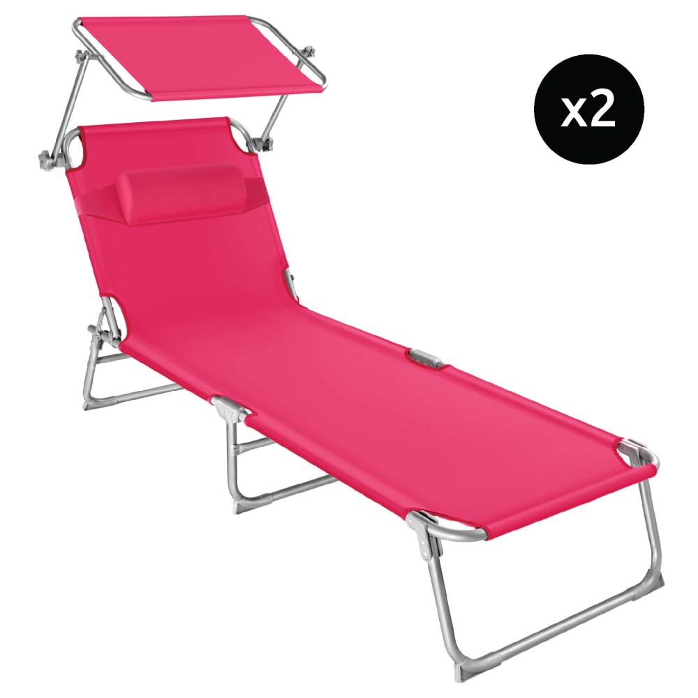 lot de 2 transats rose