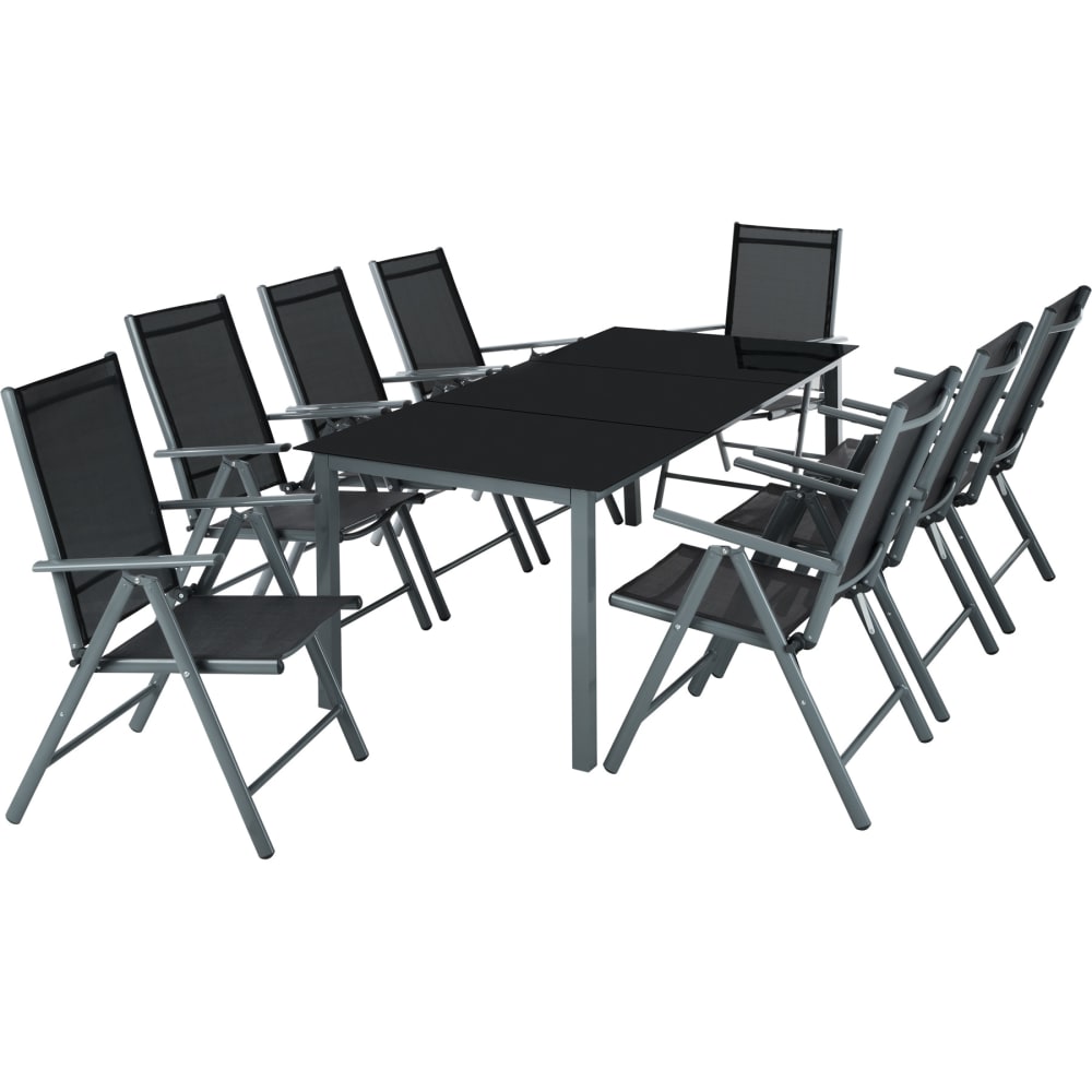 Salon de jardin Cadre en aluminium 8 personnes gris anthracite