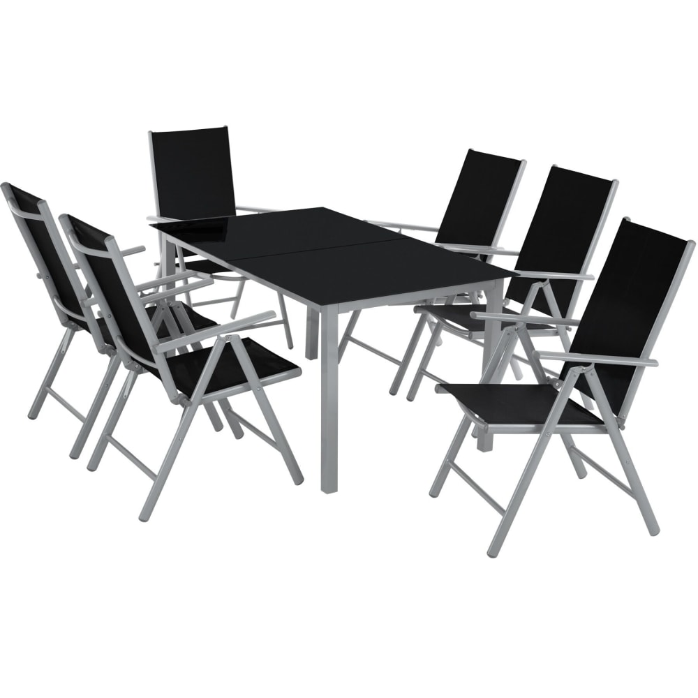 Ensemble salon de jardin avec Cadre aluminium pour 6 personnes argent