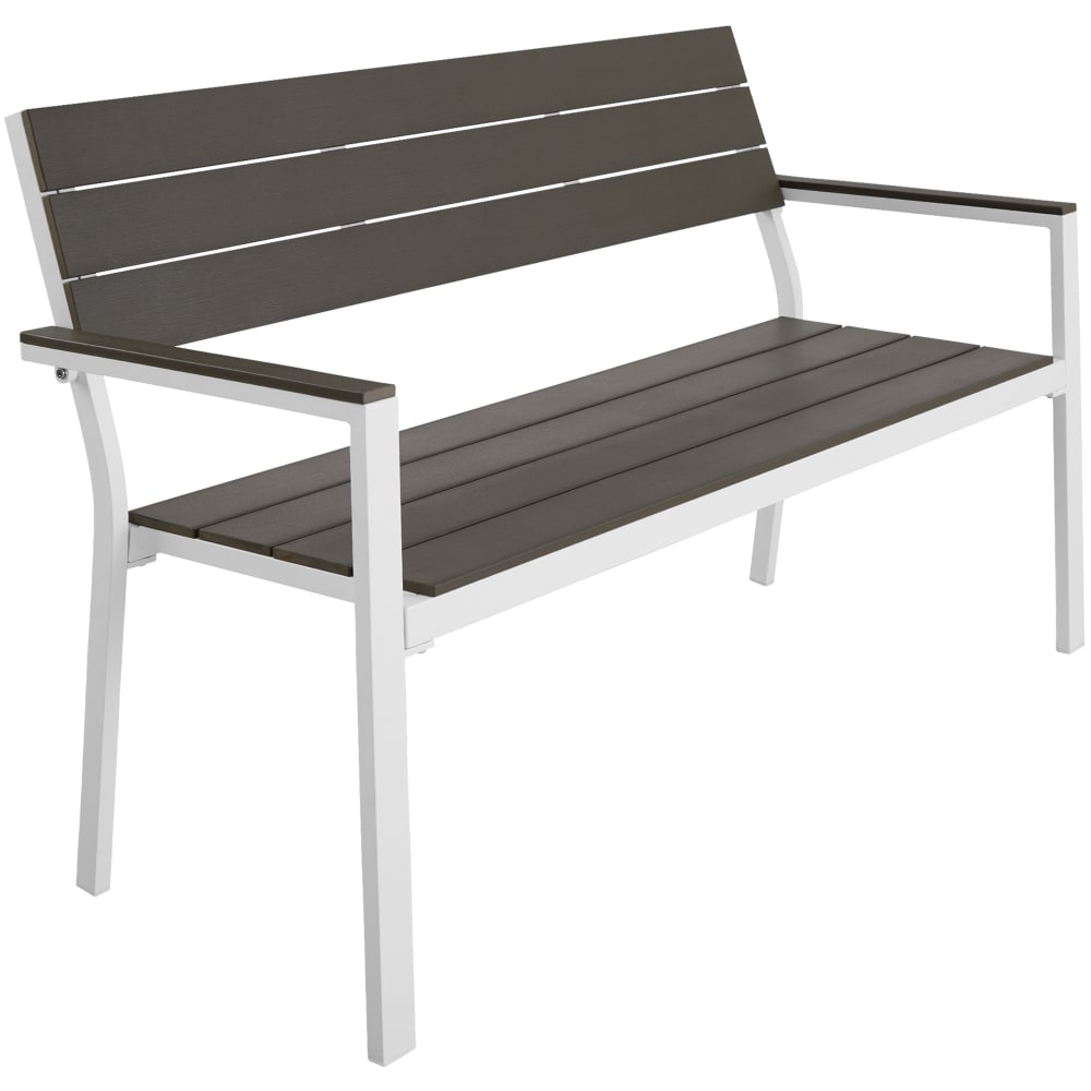 Banc de jardin gris clair/blanc