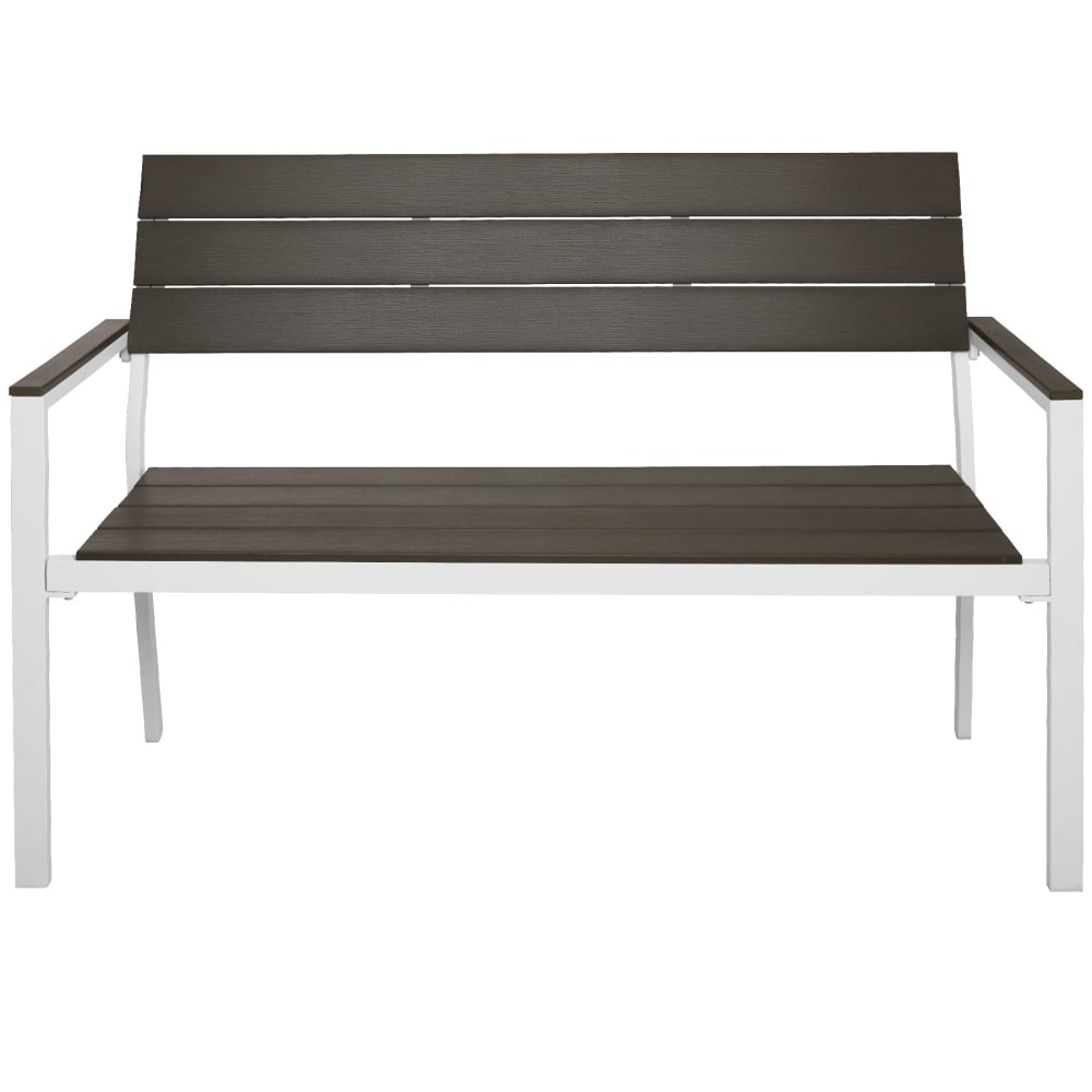 Banc de jardin gris clair/blanc