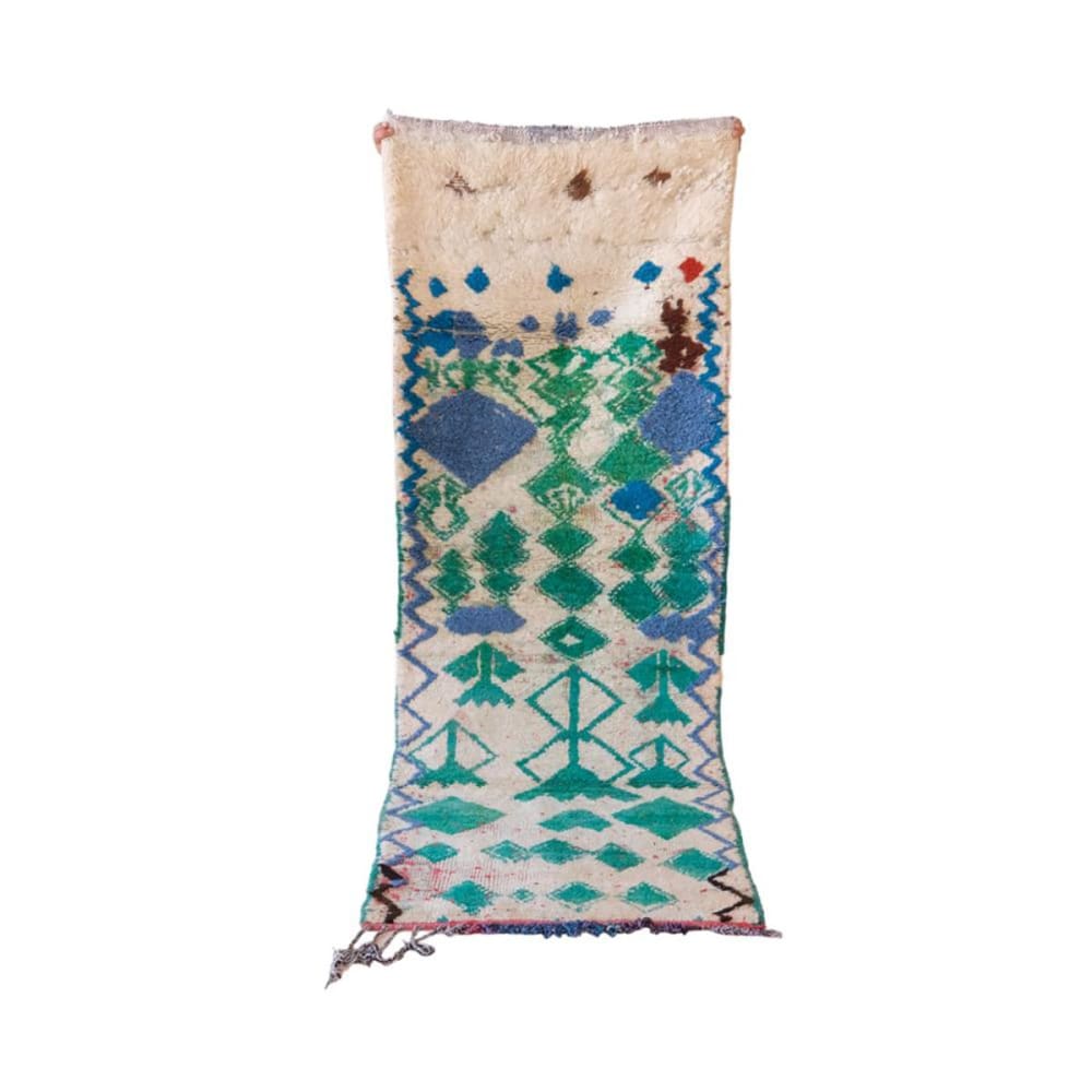 Tapis berbere marocain pure laine vert 91 x 249 cm — vue 3