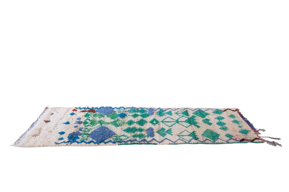 Tapis berbere marocain pure laine vert 91 x 249 cm — vue 4