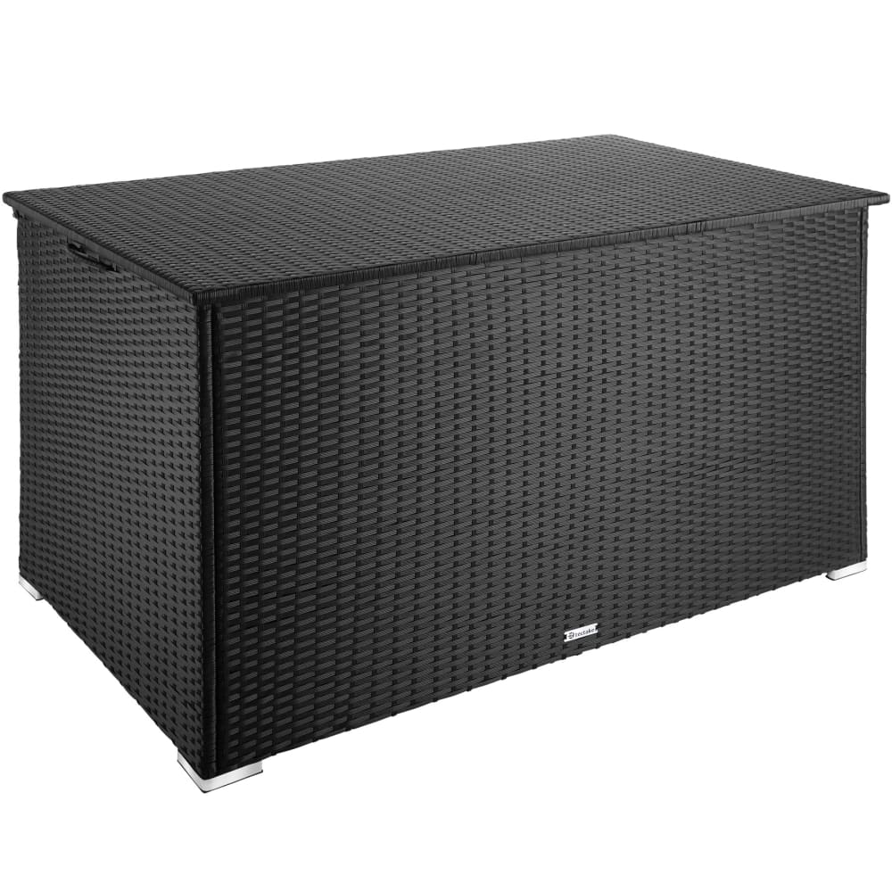 Coffre de jardin rangement pour coussins Cadre aluminium en rotin noir