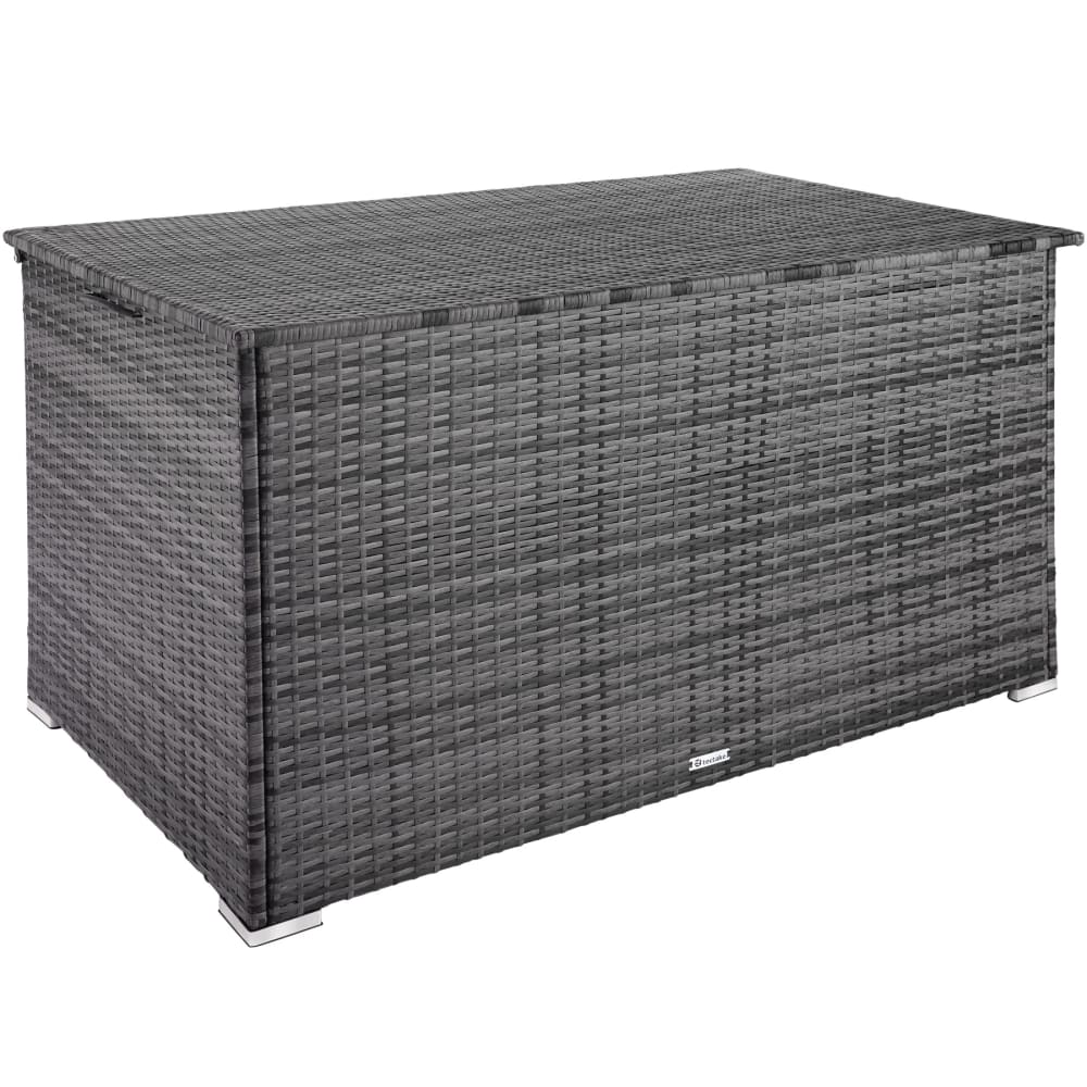 Coffre de rangement jardin Cadre en aluminium tressage en rotin gris