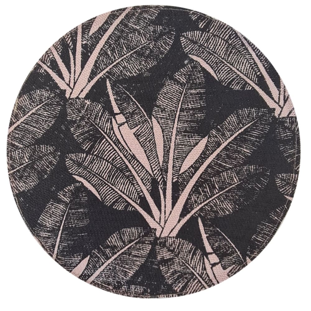 Set de table rond tropical noir D38cm