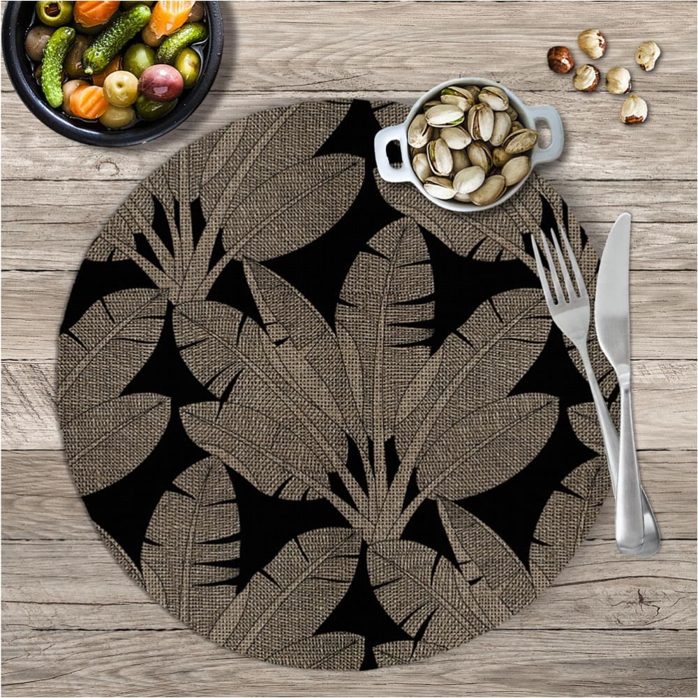 Set de table rond tropical noir D38cm - Maisons du Monde