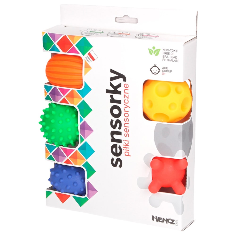 Sevira Kids Jouet bébé balles sensorielles silicone multicolore Multicolore Silicone Poly Organo Siloxane - 27x5x20cm