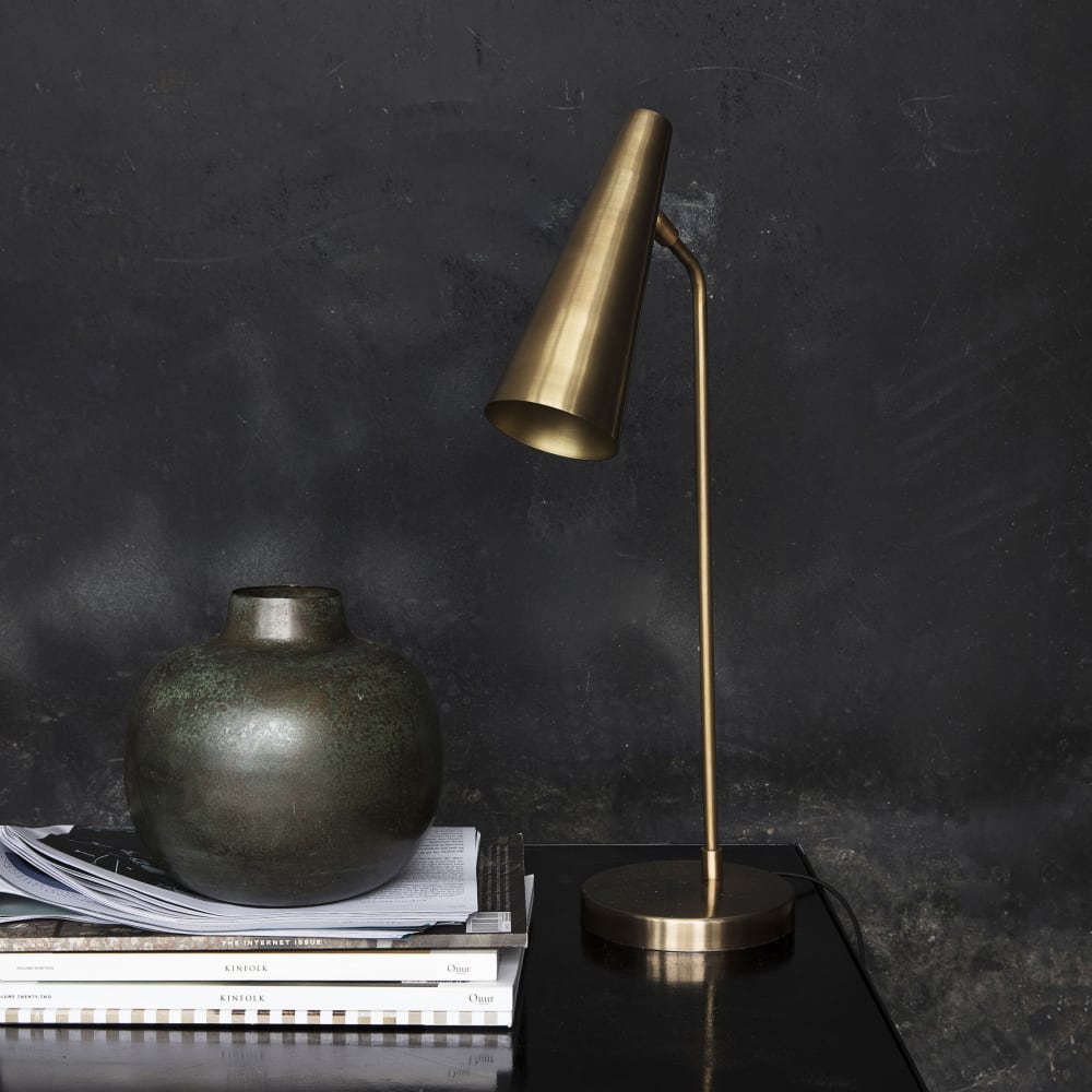 Lámpara de mesa en latón dorado - Maisons du Monde
